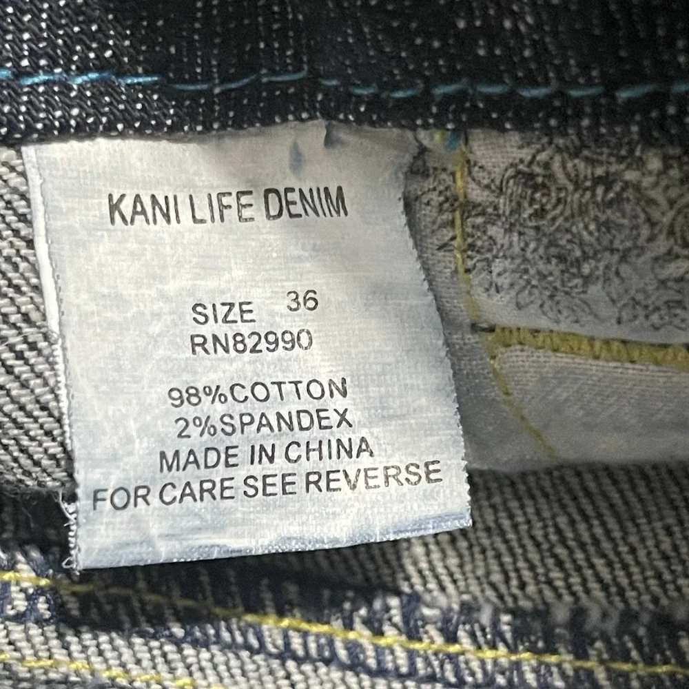 Vintage Karl Kani Jeans Men 36x31 Blue Life Denim Wide Leg Baggy Hip Hop Y2K‎